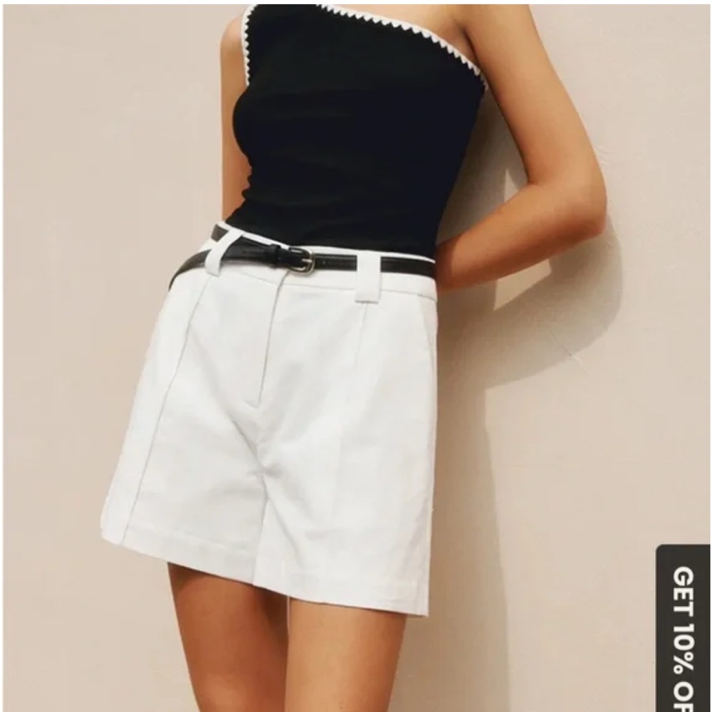 Tailored White Shorts